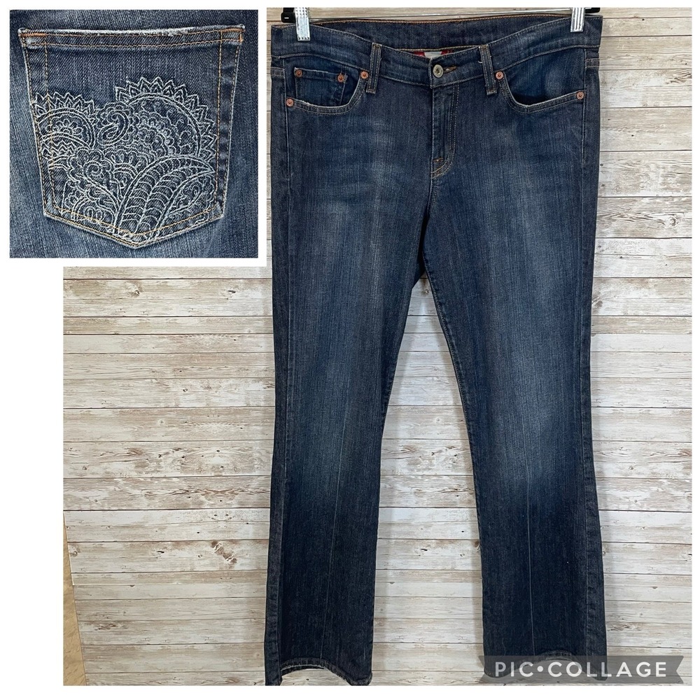Vtg Lucky Brand Womens 14/32 Jeans Gene Montesano Zip Dark Wash‎ Boot Dungarees
